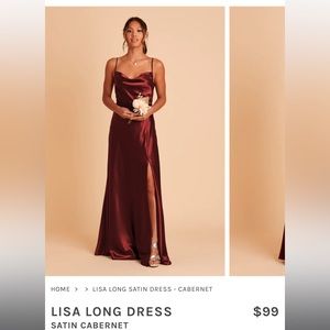 Birdey Grey Lisa Long Dress - Satin Cabernet